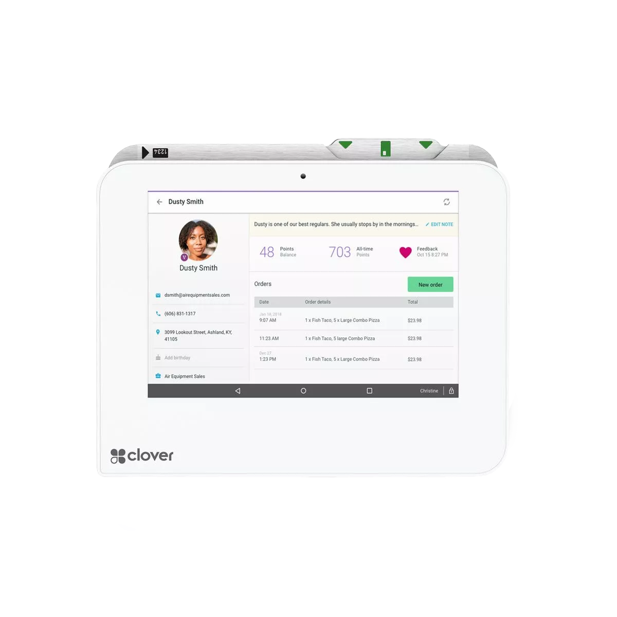 ZBS POS Clover Mini restaurant retail point of sale loyalty program guest engagement increase repeat sales customer database