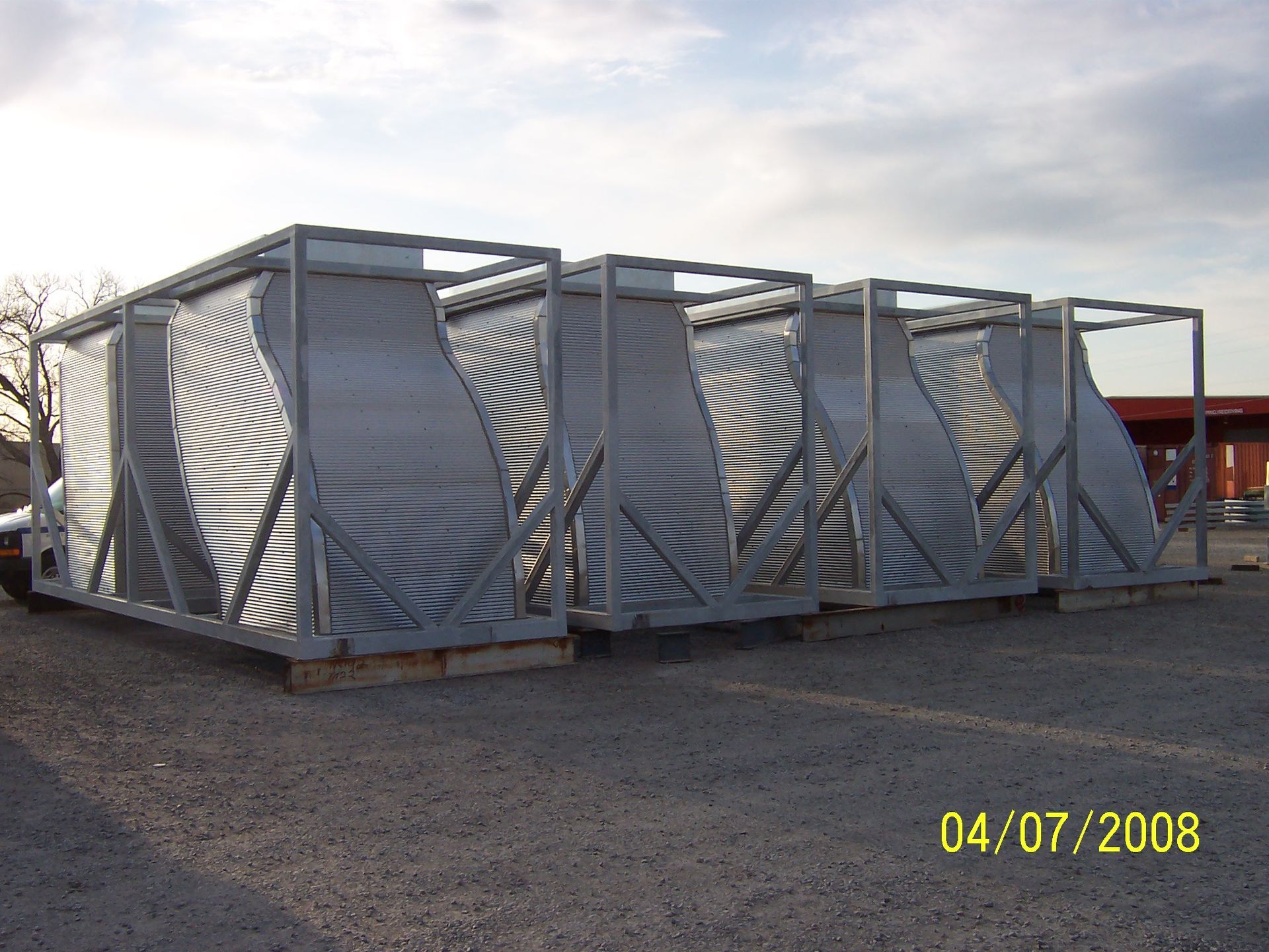A photo taken on april 7 2008 shows a large metal structure