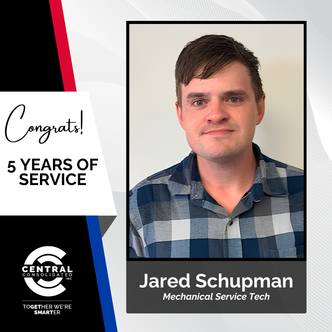 Portrait of Jared Schupman, Mechanical Service Tech at Central Consolidated