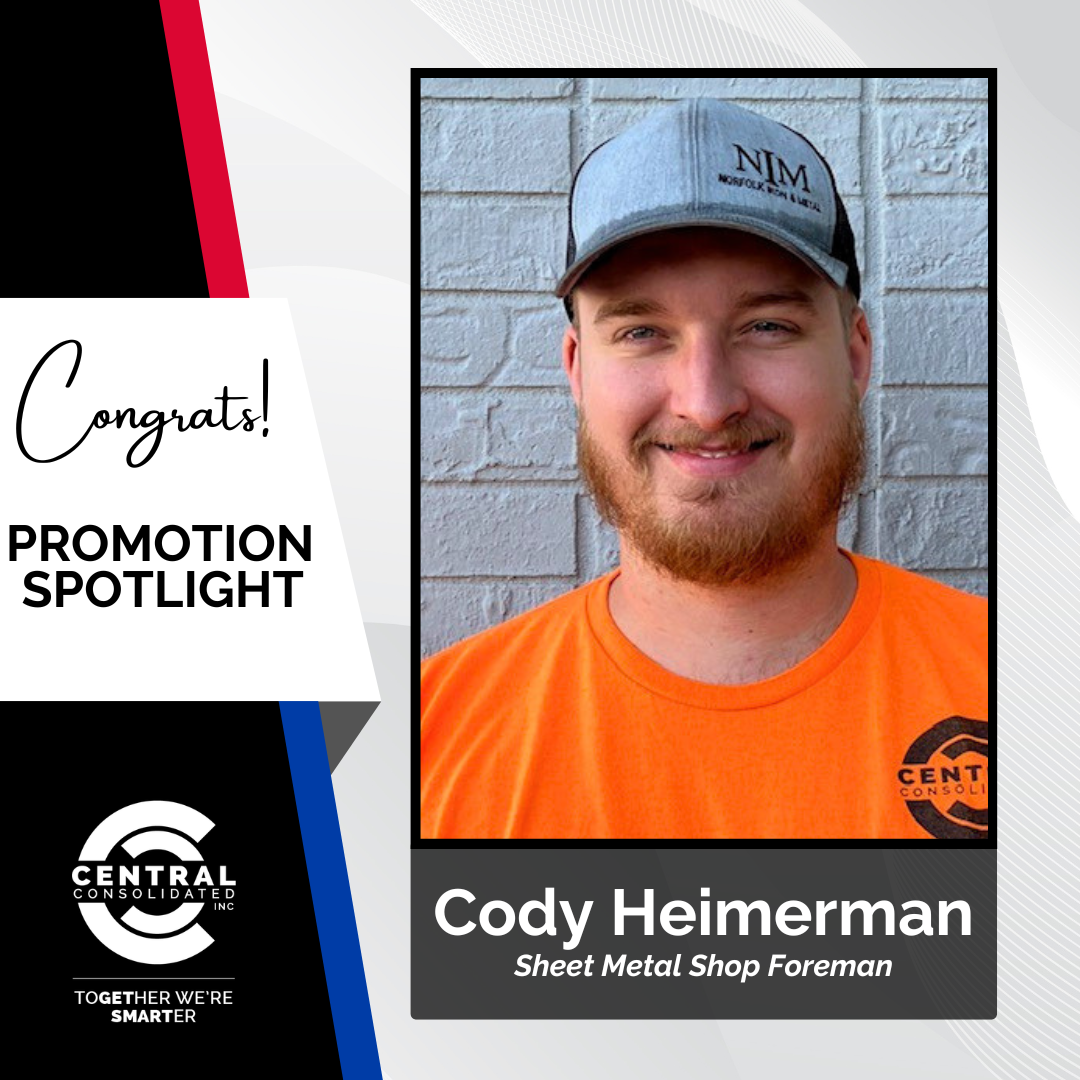 Portrait of Cody Heimerman, Sheet Metal Shop Foreman