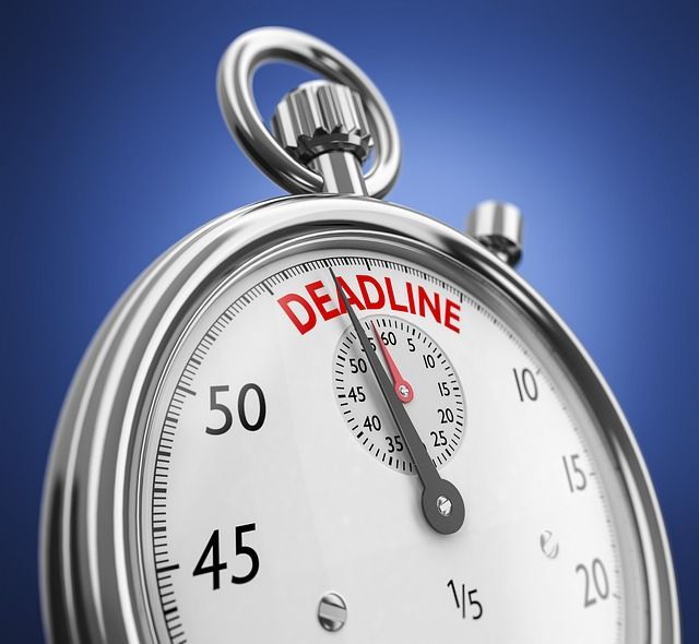 A stopwatch with the word deadline on it