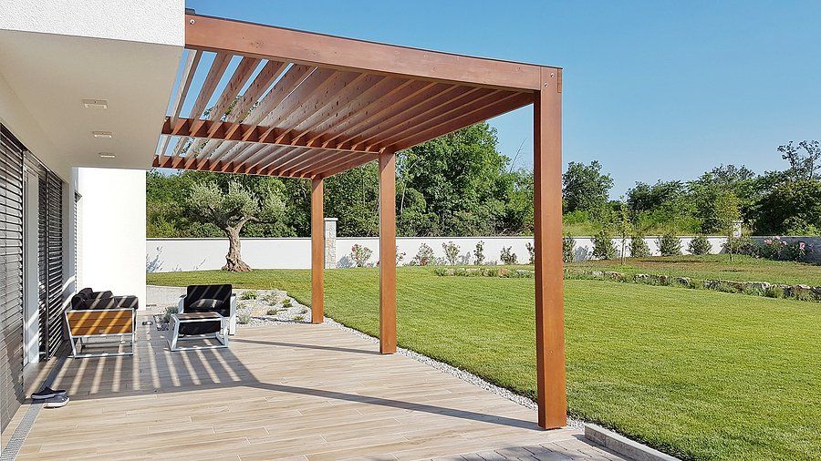 wood-plank stamped concrete patio