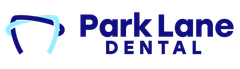A logo for park lane dental with a tooth on it.