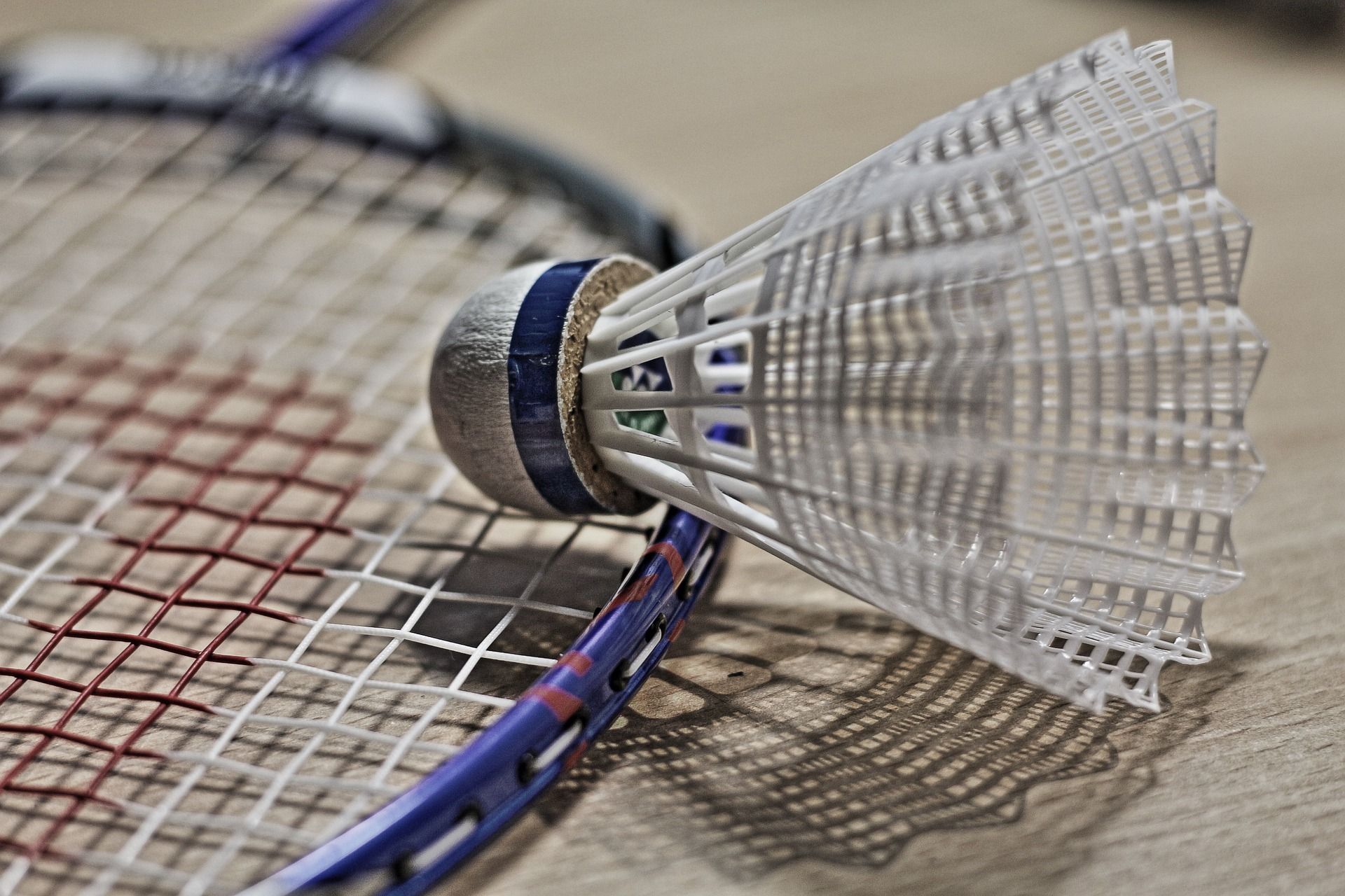 badminton rack and shuttlecock
