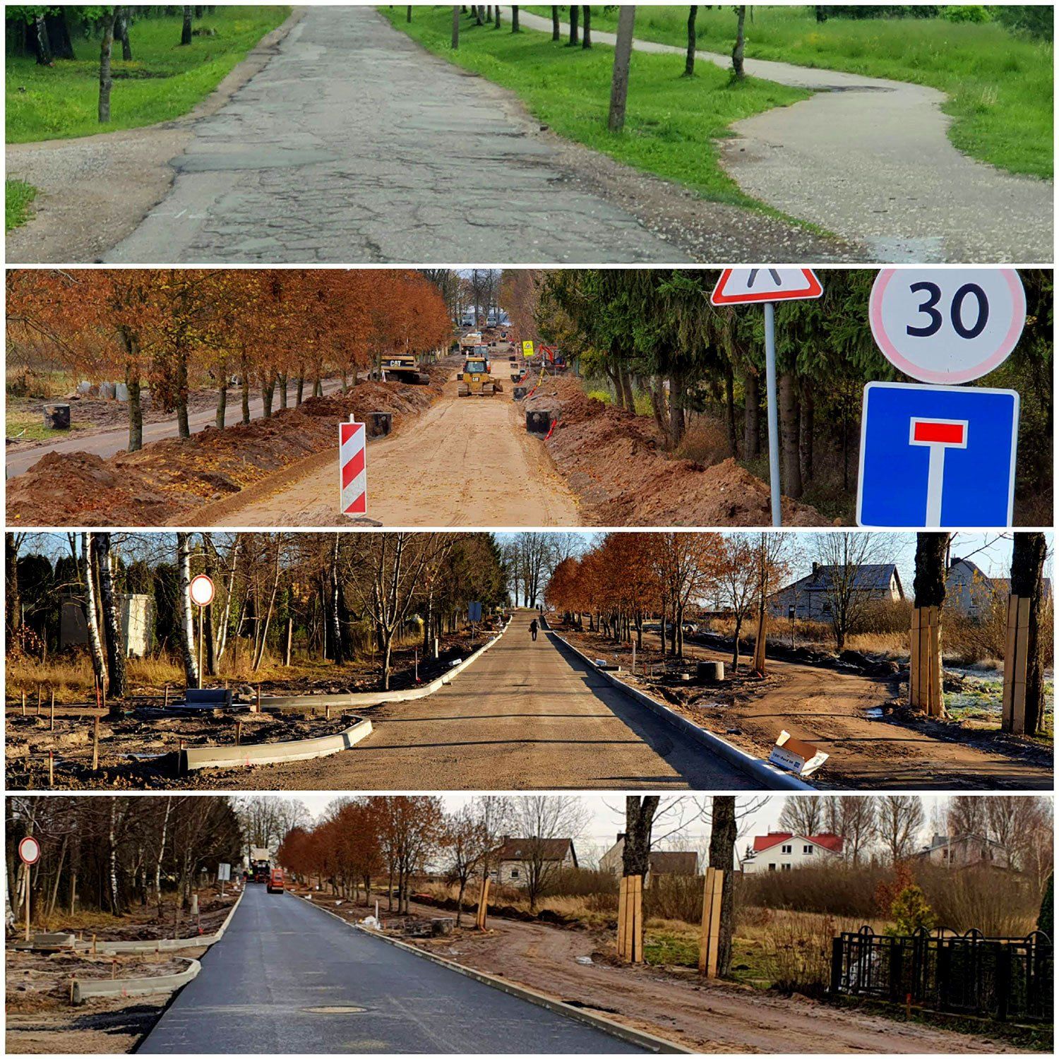 kelių, šaligatvių tiesimas