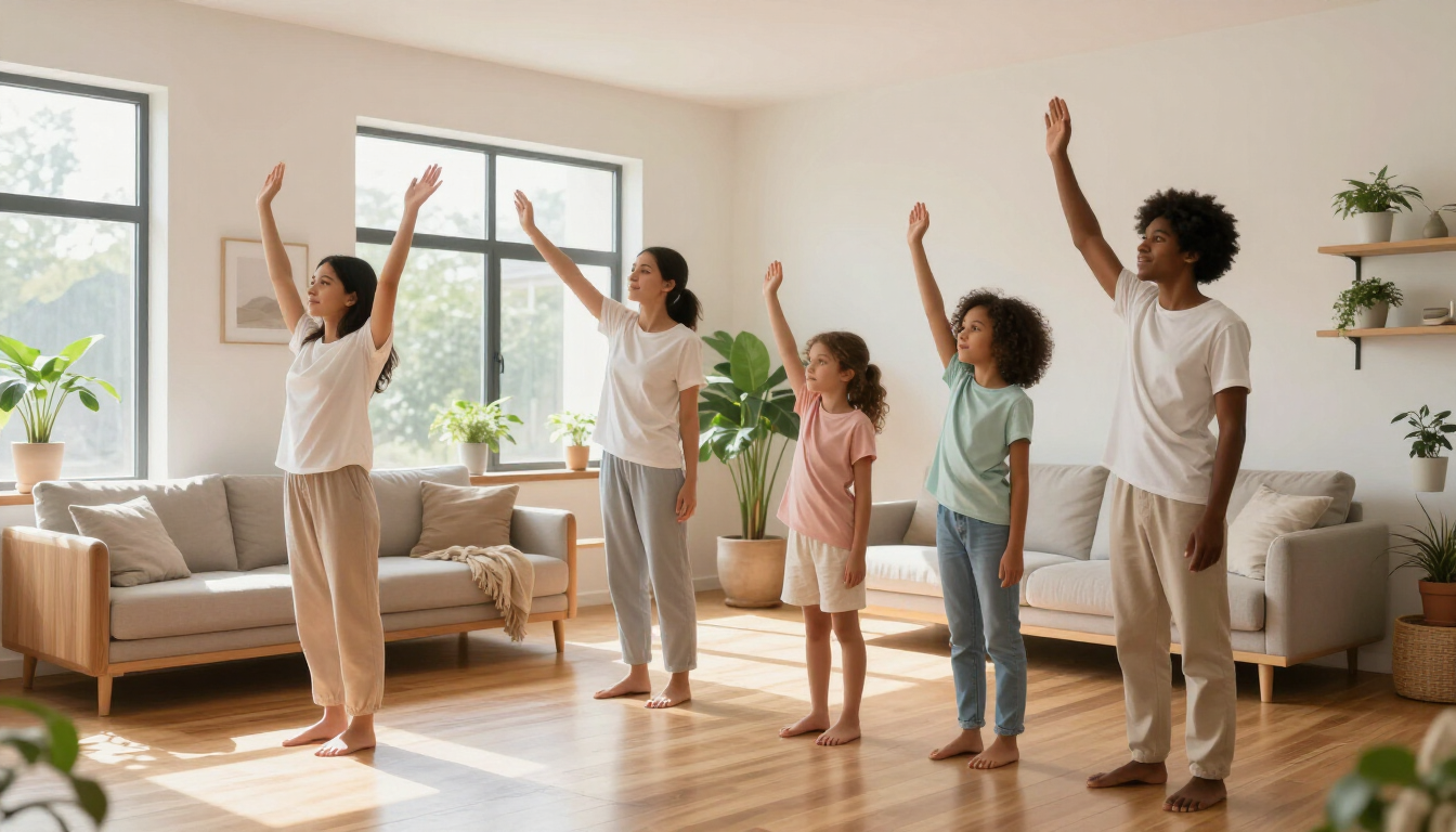 Healthy family enjoying clean indoor air