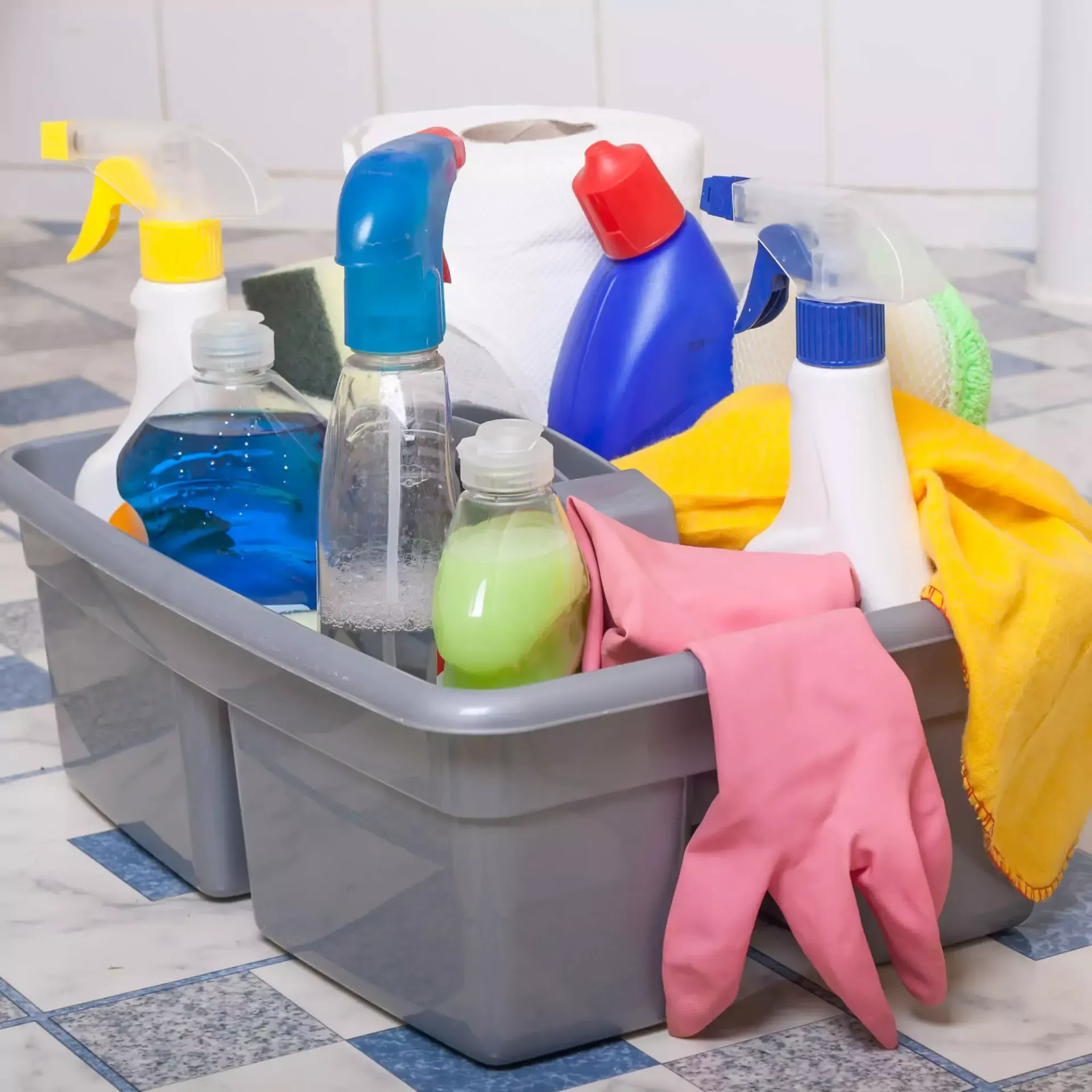 professional cleaning supplies used by a professional cleaning company