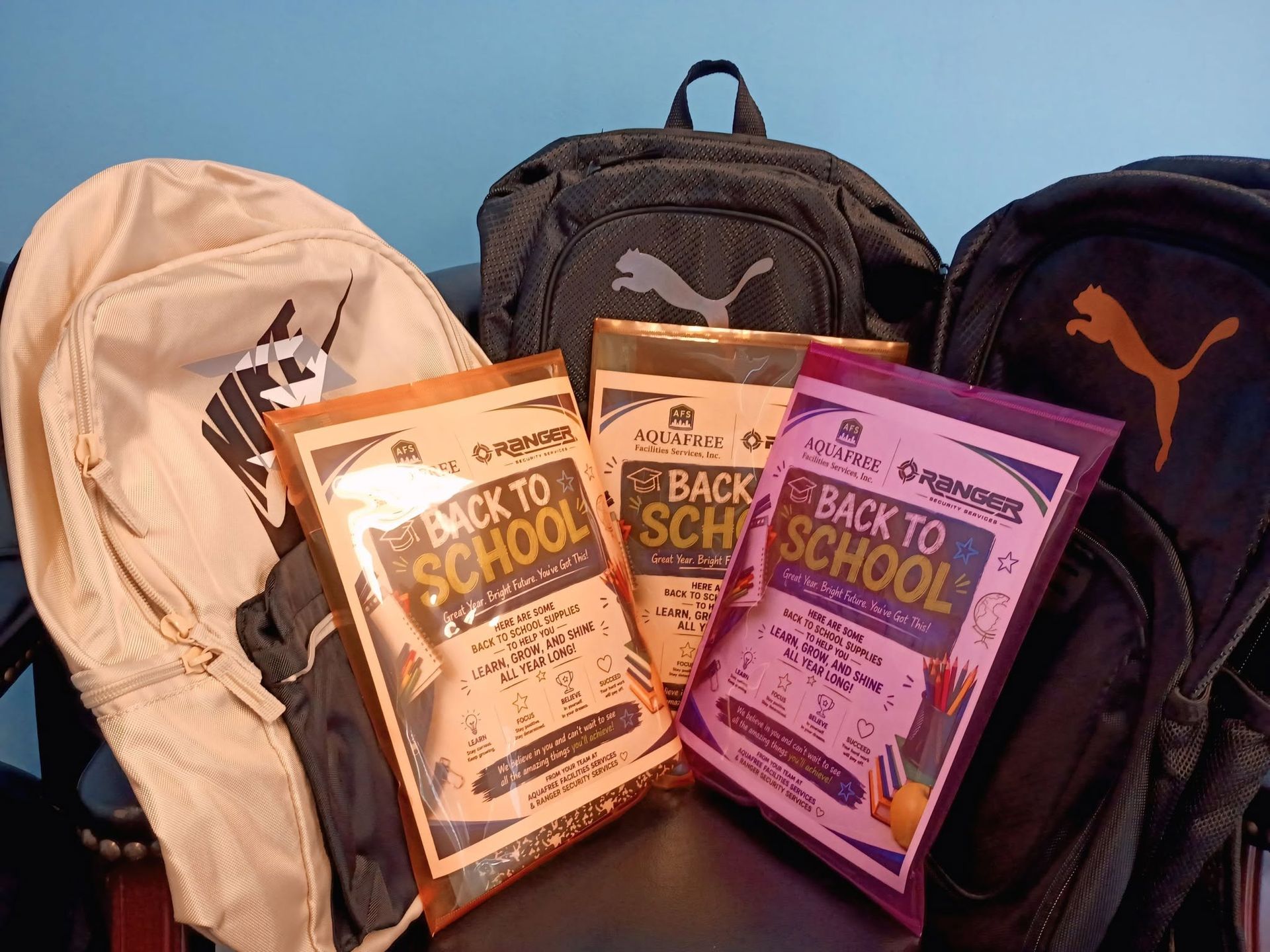 backpacks collected