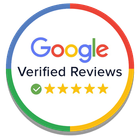 Google Verified Reviews badge with five gold stars and a checkmark.