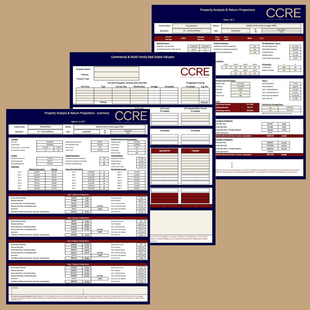 Constant Commercial Real Estate Inc analysis and valuation templates