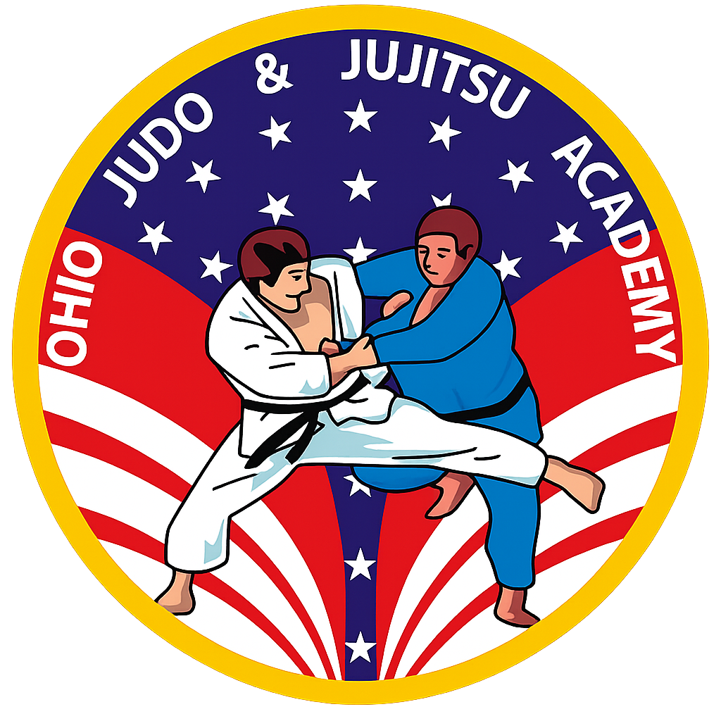 Ohio Judo & Jiu-Jitsu Academy logo in black script on a white background