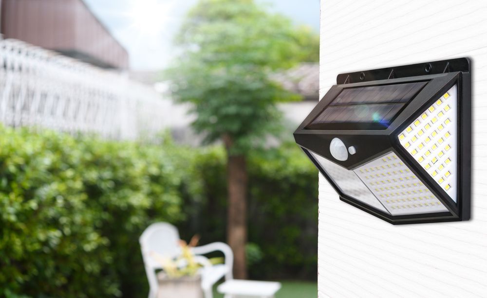 Solar-powered Security Light With Motion Sensor on a Wall — NQ Video Surveillance in Bungalow, QLD