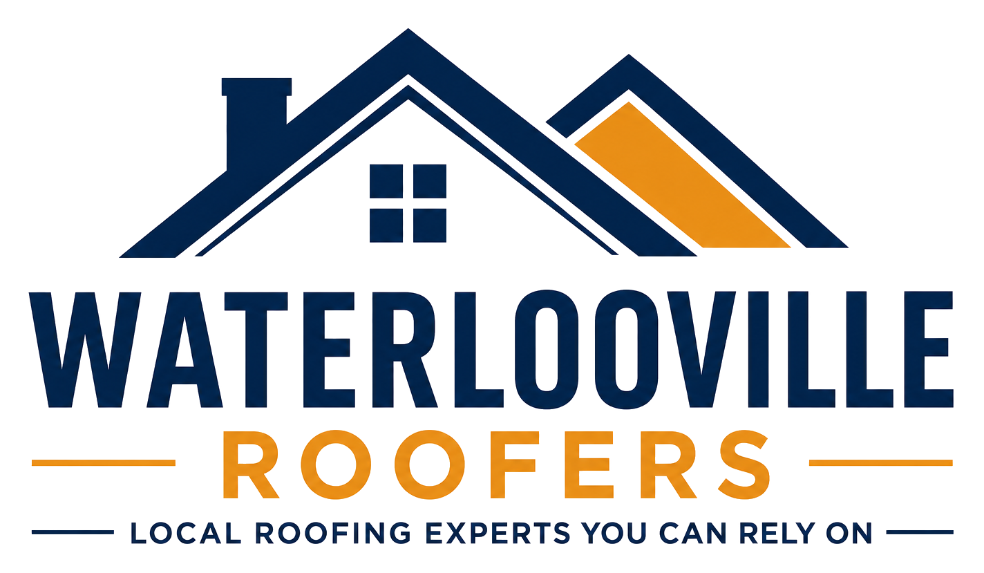 K&S Roofing logo with dark blue roof, house icon, and metallic white text