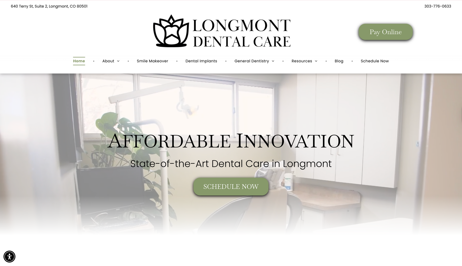A website for tuscaloosa family dentistry shows a picture of a smiling face.