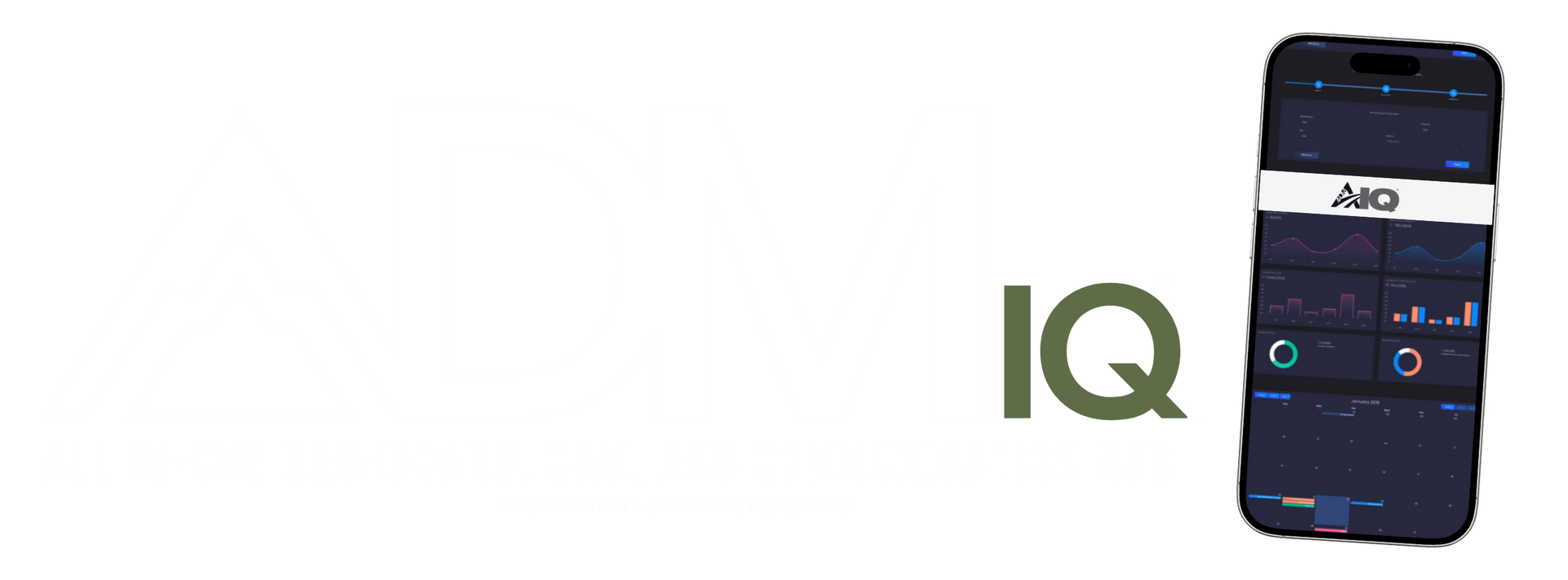 A drawing of a cell phone with the word iq on it.