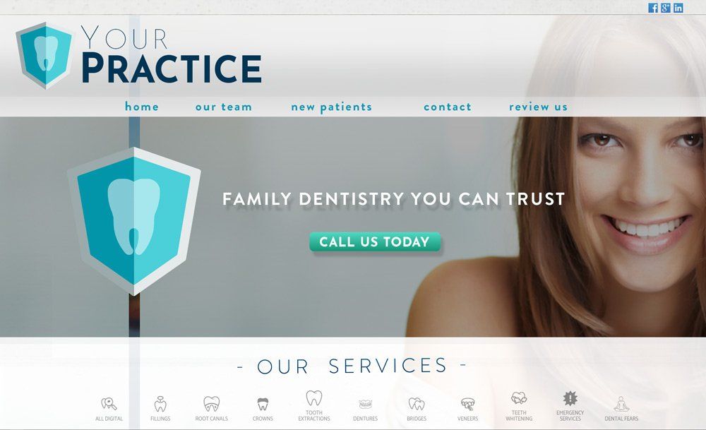 A screenshot of the website for your practice family dentistry you can trust.