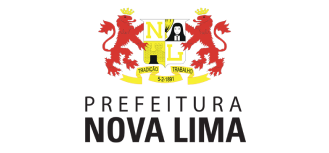 The logo for prefeitura nova lima has two lions on it