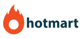 O logotipo da hotmart é um círculo vermelho com um fogo saindo dele.
