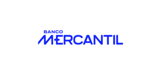 Um logotipo azul para o banco mercantil em um fundo branco