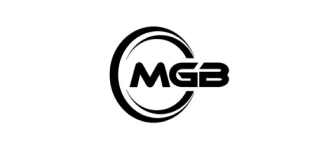 Um logotipo em preto e branco para uma empresa chamada mgb