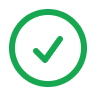 Uma marca de verificação verde em um círculo verde em um fundo branco.