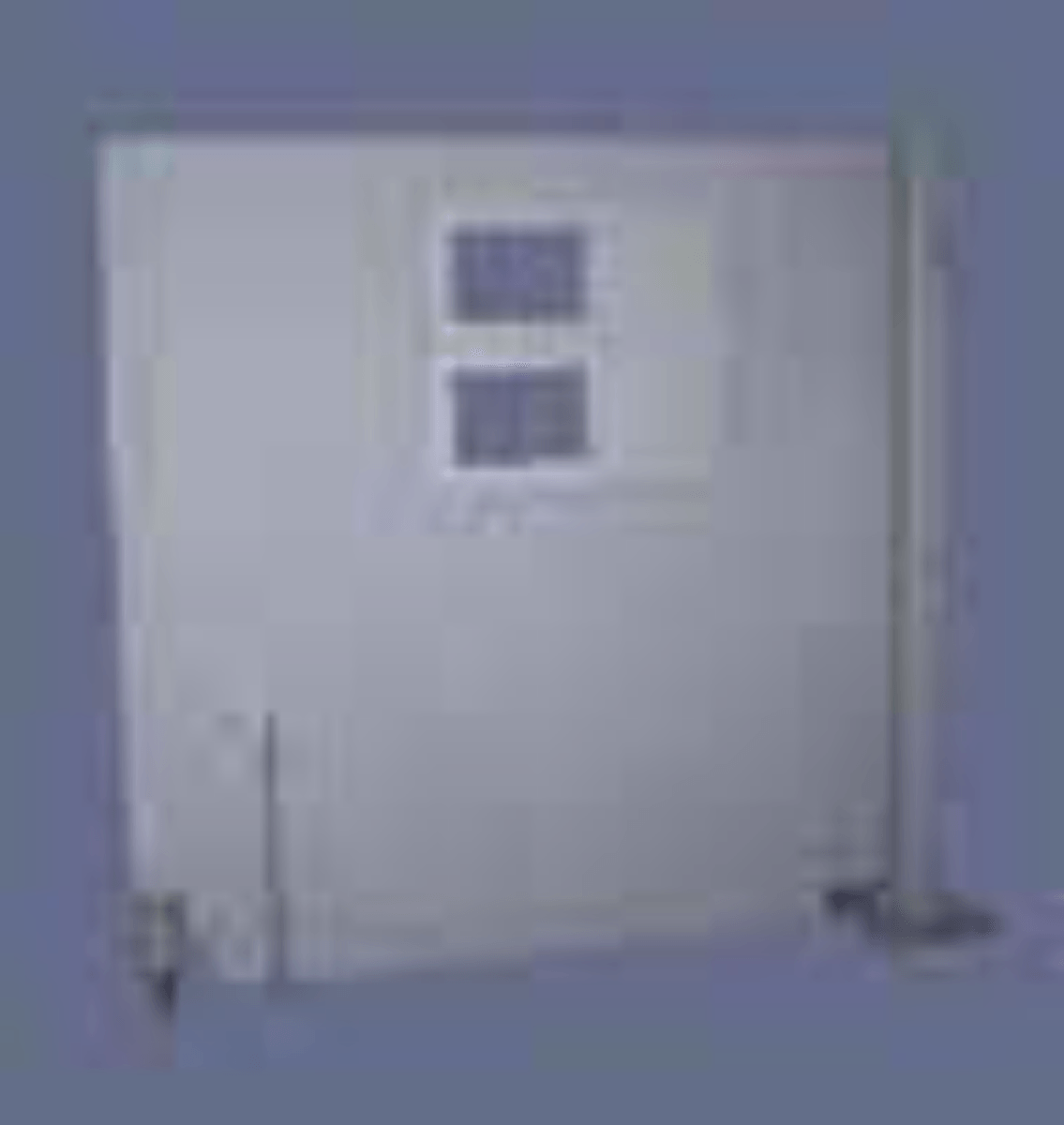 NIJ Level IV Pivoting hinged barrier w/two sliding GP's, caster and slide bolt to hold in place.