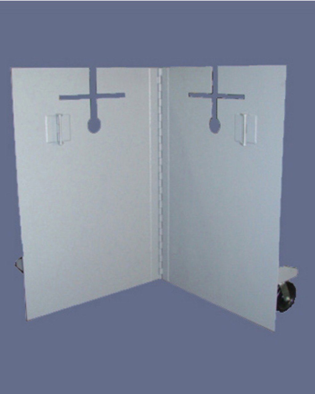 UL 752 Level 8 Folding 2-sided rolling barrier with t-port style GP, continuous hinge and casters.