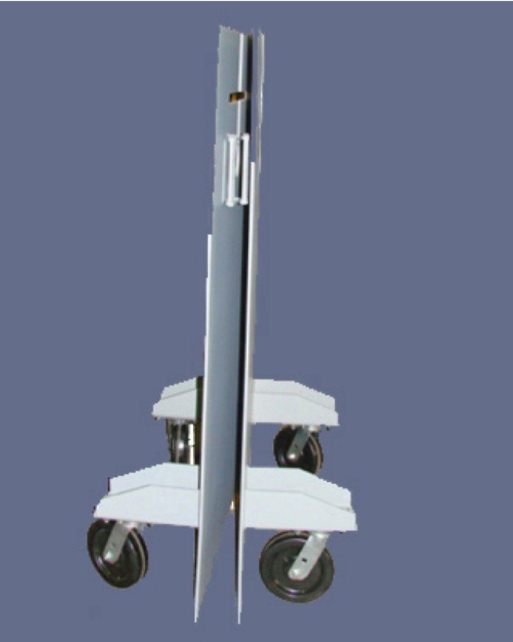 UL 752 Level 8 Folding 2-sided rolling barrier with t-port style GP, continuous hinge and casters.