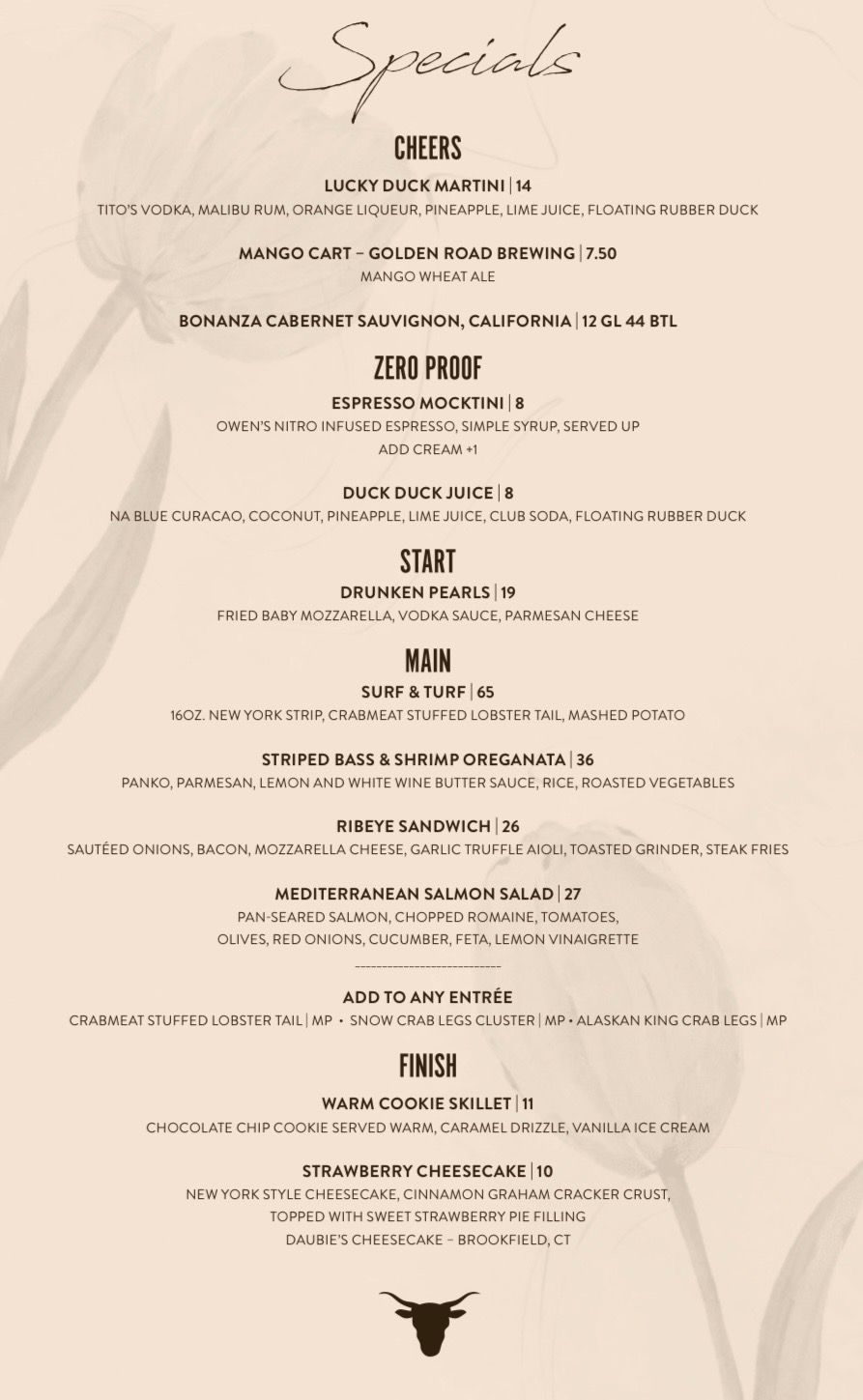 Specials Menu