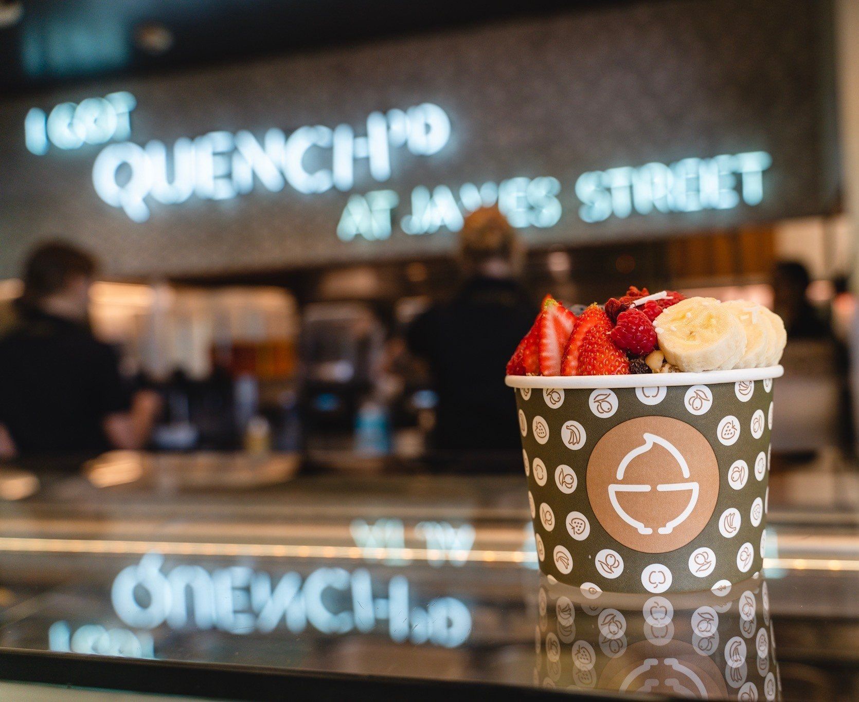 Acai Bowl In Front of Quench Juice Bar — Quench Juice Bar in Fortitude Valley, QLD