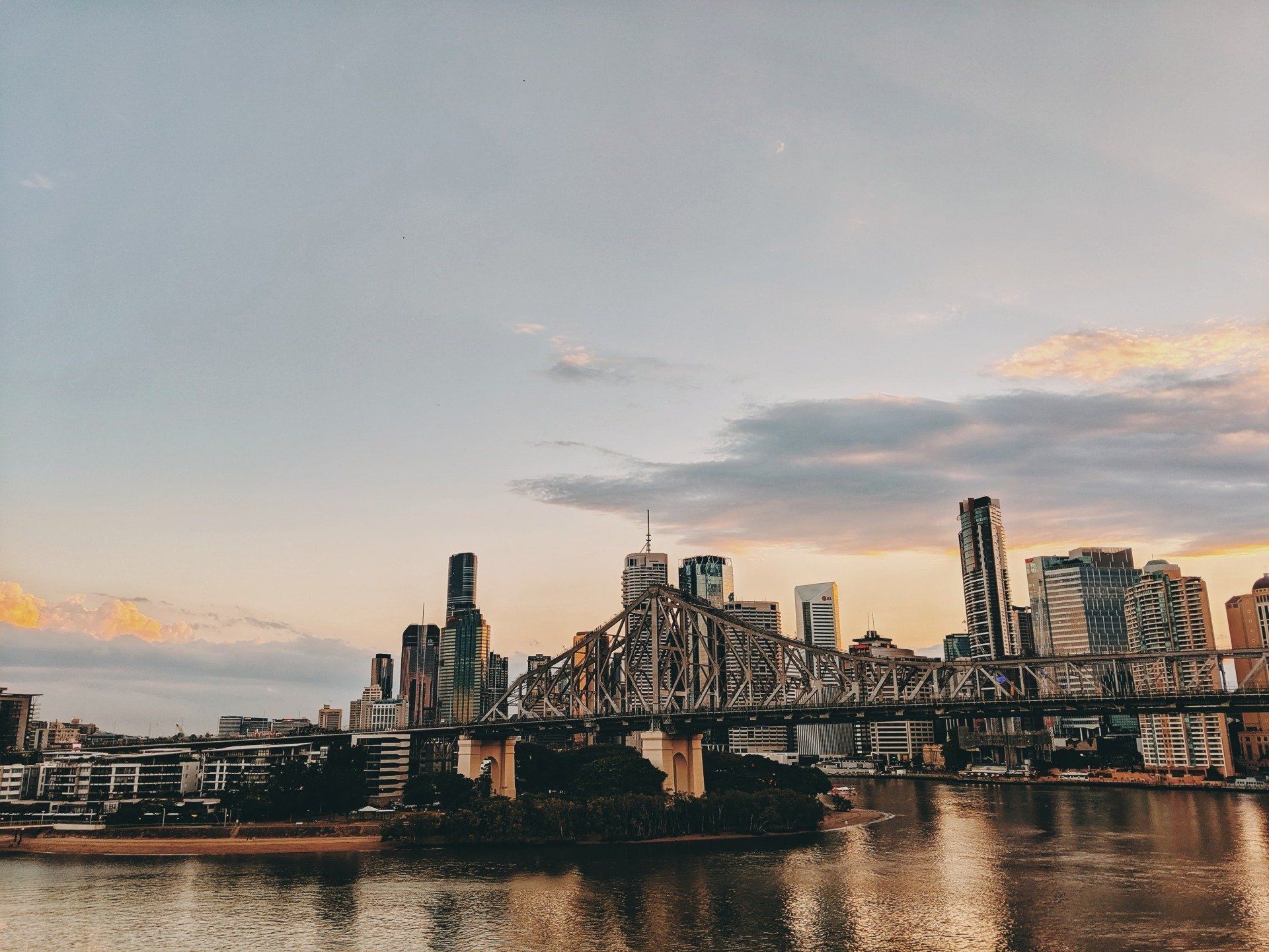Twilight View of Brisbane City — Quench Juice Bar in Fortitude Valley, QLD