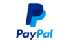 PayPal logo with blue “P” icon and black wordmark on white background