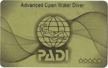 A card that says advanced open water diver on it