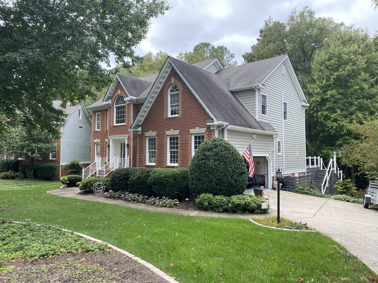 Image of a Moseley VA 23120 home that experienced hail roof damage. Photo from RETEX hail damage roof assessment in 2022.