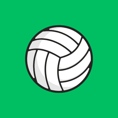 White volleyball on a bright green background