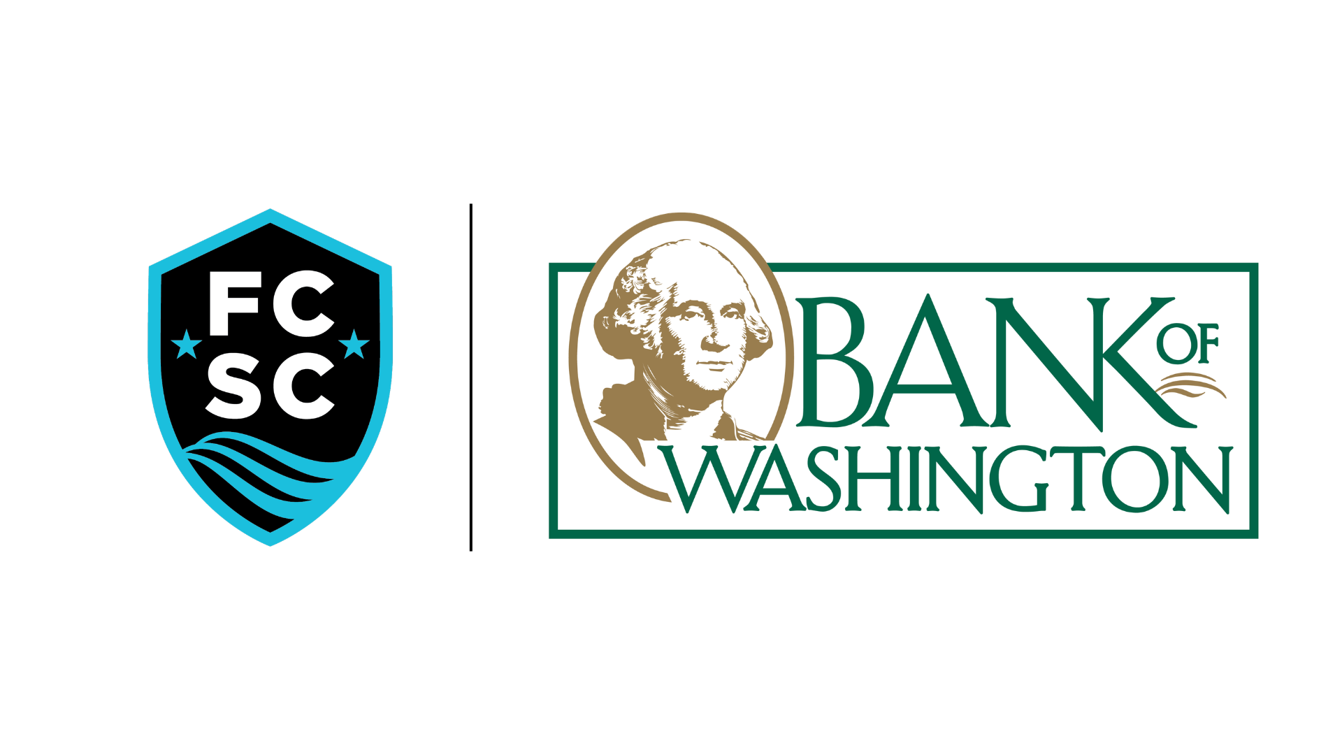 FC St. logo beside Bank of Washington logo on white background