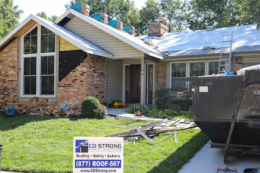 CD Strong Construction installing a new roof on a home