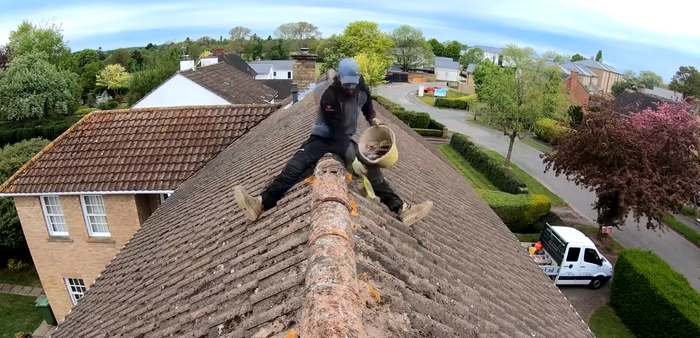 Man working on roof