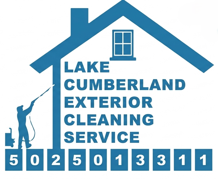 Lake Cumberland Exterior Cleaning Service logo with blue house and phone number 502-501-3311