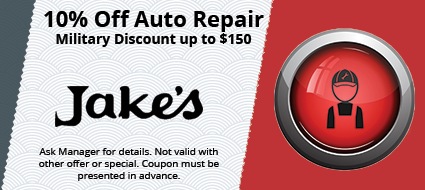 A coupon for a 10 % off auto repair military discount up to $ 150