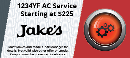 A sign that says 1234yf ac service starting at $ 225
