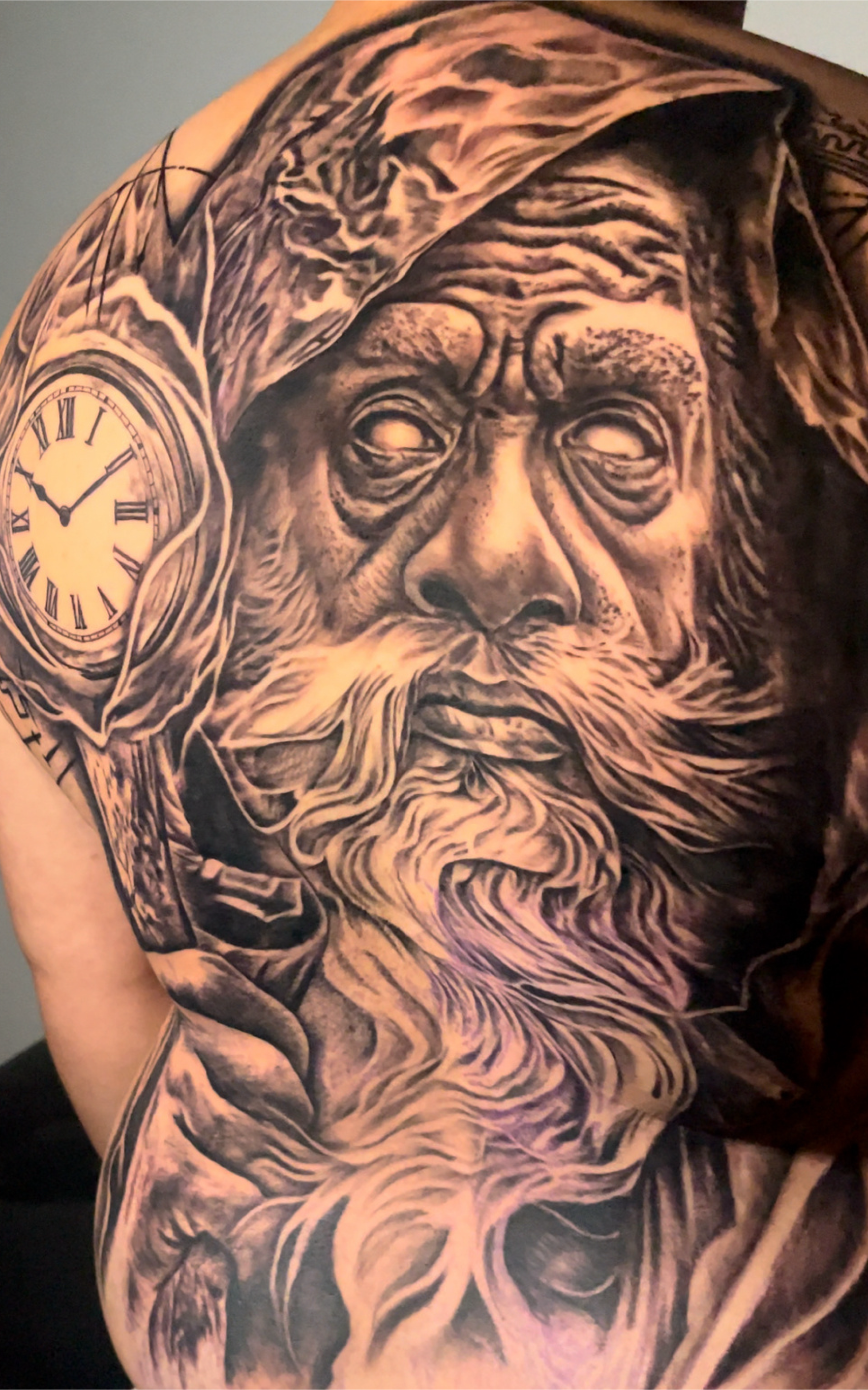 Charlotte NC tattoo artist, custom tattoos Charlotte NC, tattoos on melanated skin, black and grey realism tattoo,
