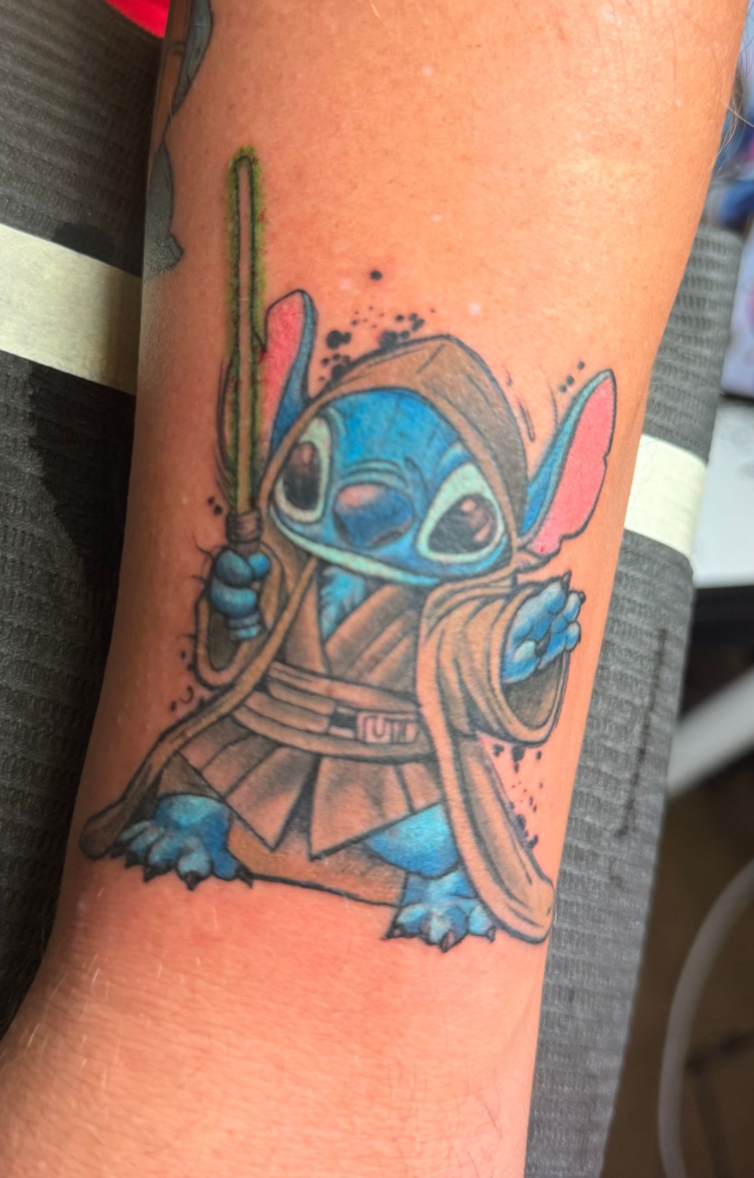 Charlotte NC tattoo artist, custom tattoos Charlotte NC, tattoos on melanated skin, Disney tattoo, stitch tattoo