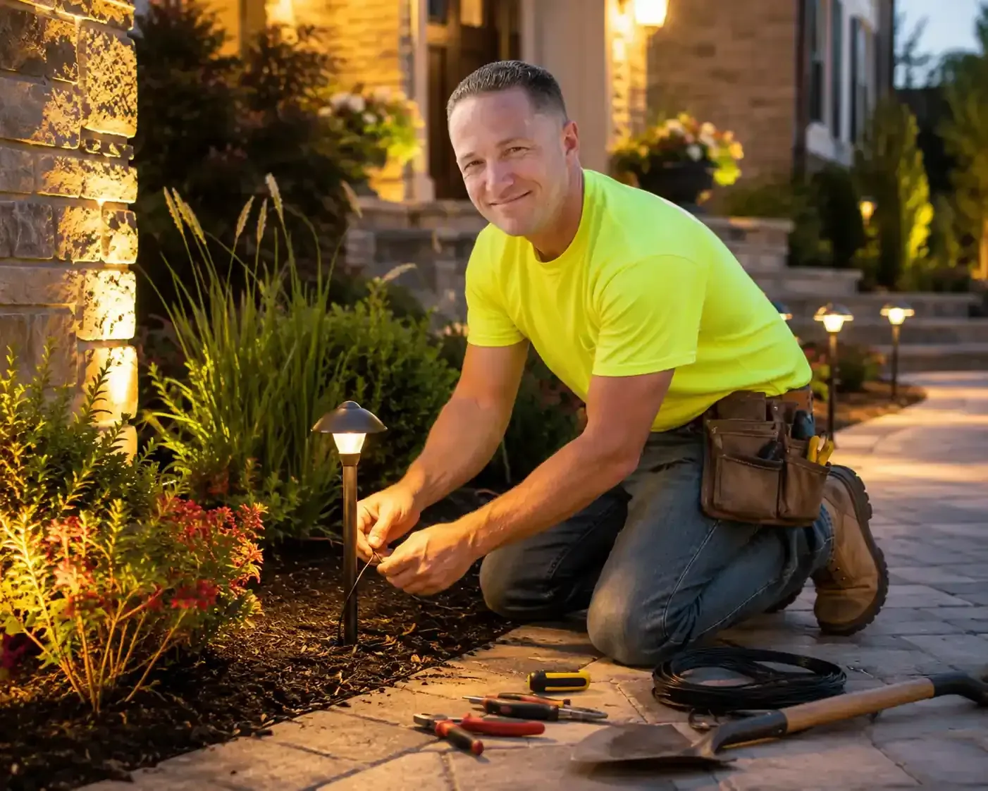 Outdoor Lighting Installation Actually Looks Like for Your NEPA Home