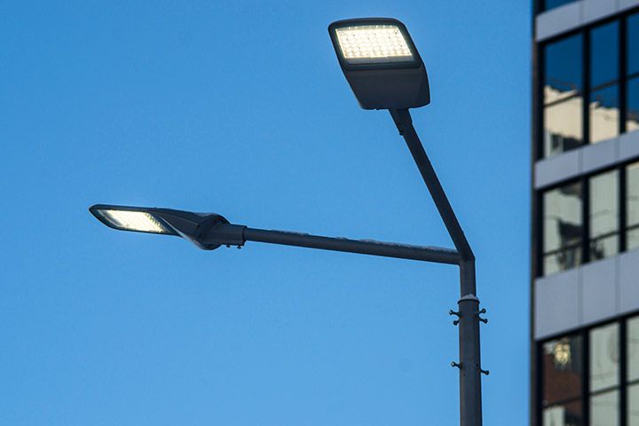 Parking lot lighting installation service in Throop