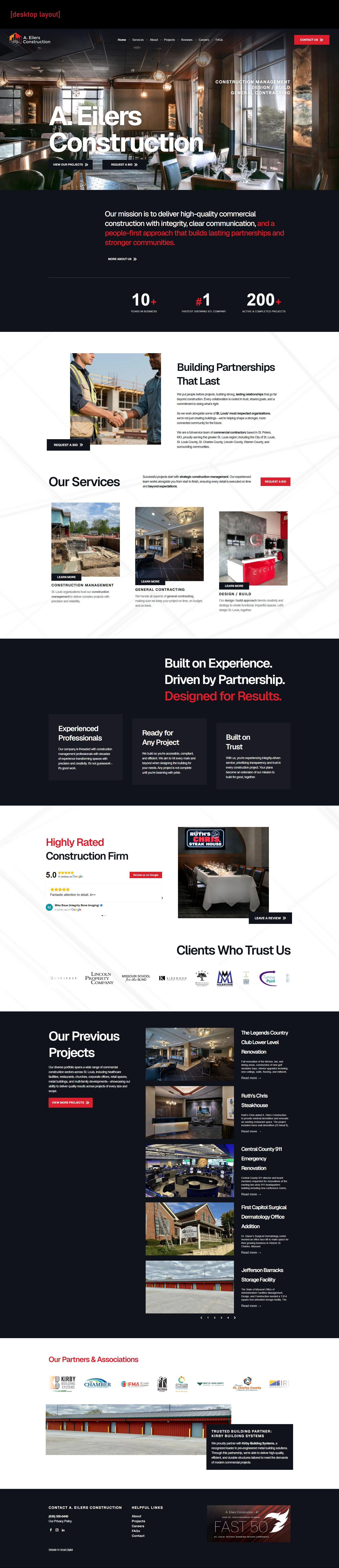 Collage of several website/app screenshot thumbnails on a dark background, showing different pages and menus