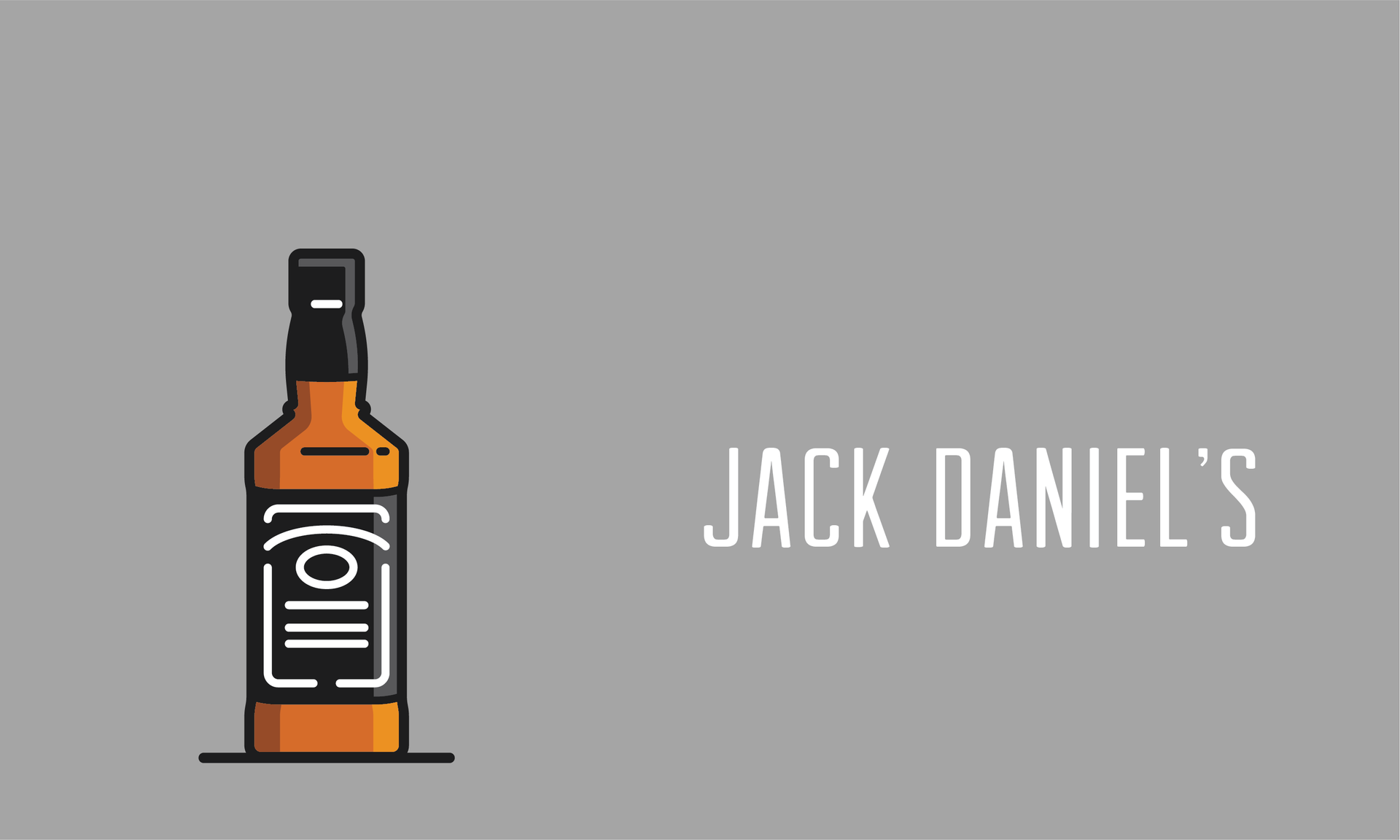Jack Daniel's whiskey bottle logo on a gray background