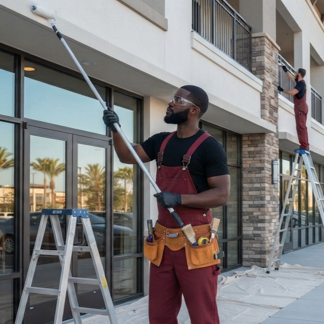 Hanford Painters completing a commercial painting project