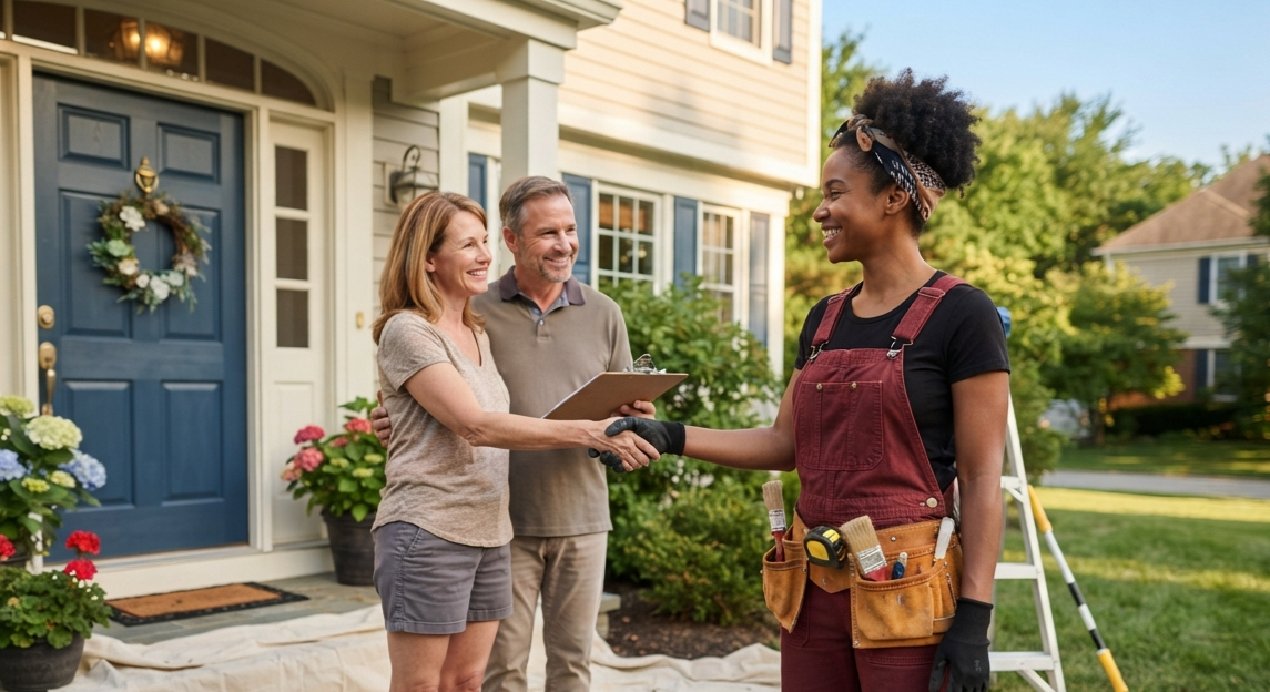 Hanford Painters in communication with the clients