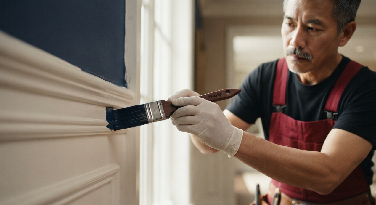 Hanford Painters repainting a commercial building exterior